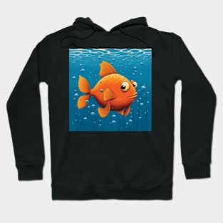 Goldfish with big eyes swimming in the sea Hoodie